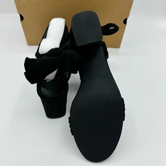 Coutgo Womens Open Toe Ankle Tie Back Low Block Chunky Heels/ Pumps, Size: 7.5 - Picture 8 of 9